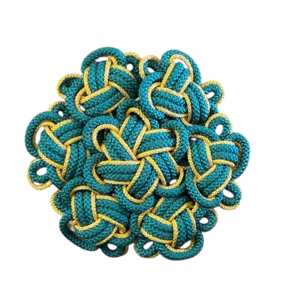 Vintage Jewelry - ✨ 3/$15 ✨ Teal & Gold Celtic Knot Brooch/Necklace Pendant